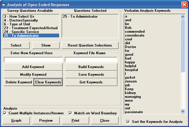 Picture of Survey Analyzer - Verbatim Analysis