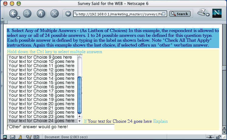 Picture of HTML Multiple Choice
