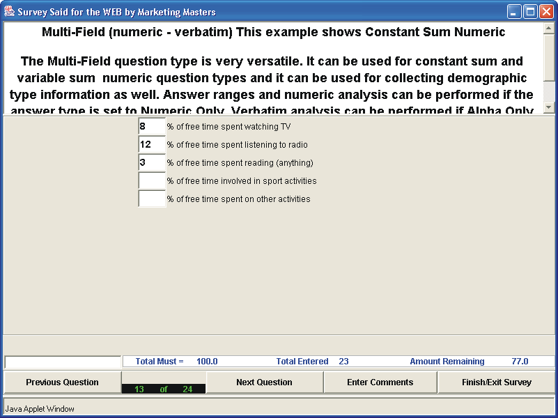 Picture of Java 1.1 Constant Sum