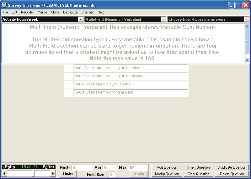 Picture of Survey Creator Variable Sum