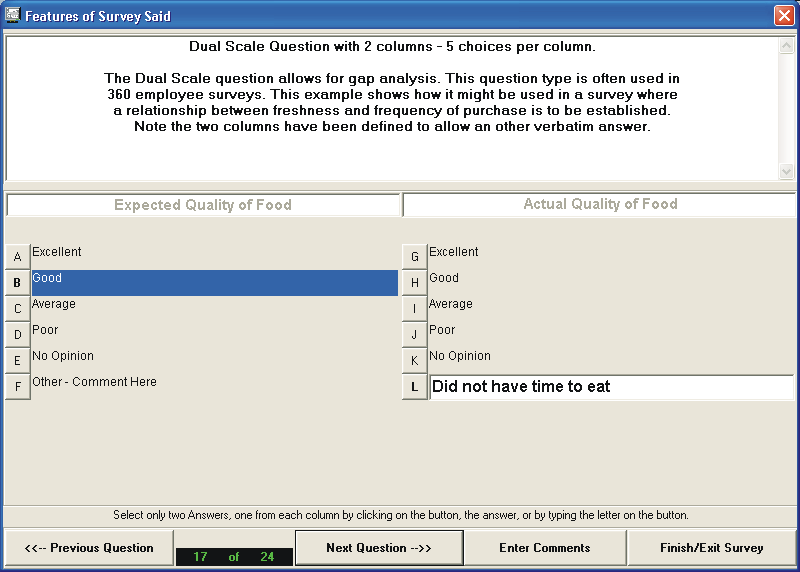 Picture of Survey Respondent Dual Scale