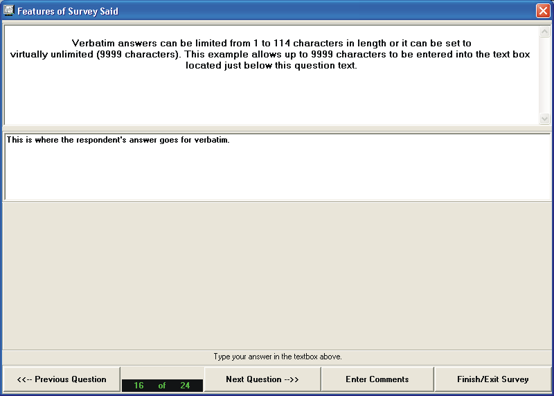 Picture of Survey Respondent Verbatim