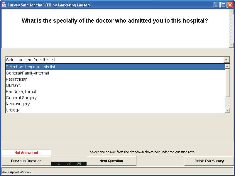 Picture of Java 1.1 Single Choice