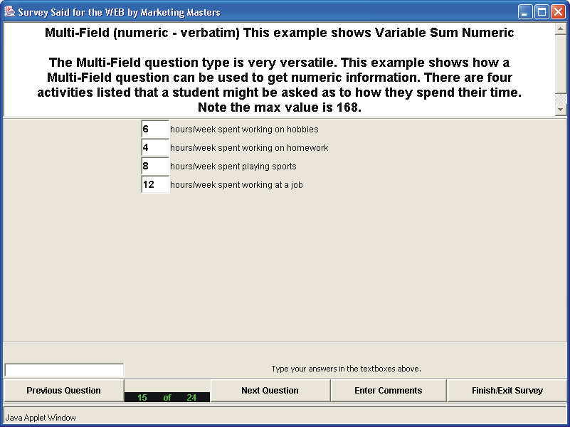 Picture of Java 1.1 Variable Sum