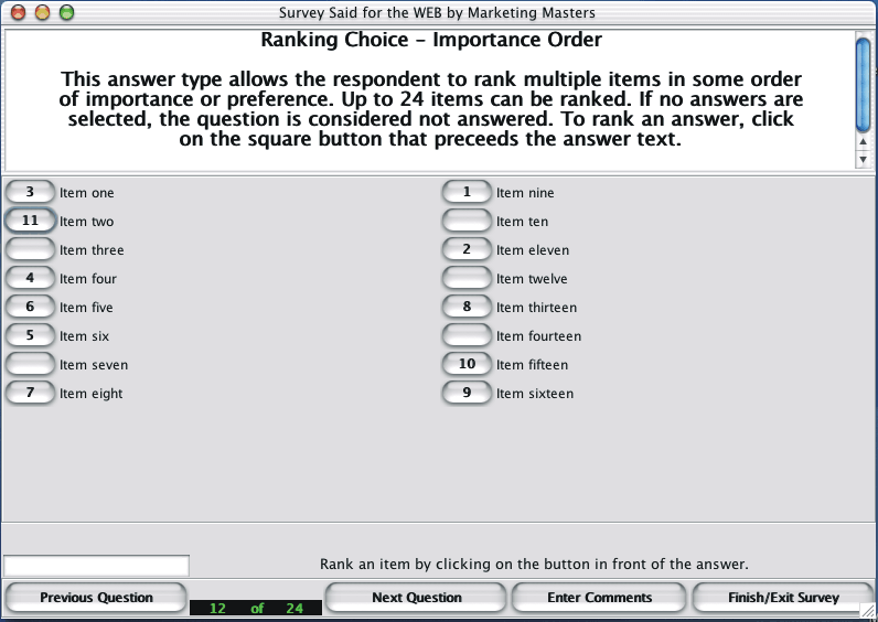 Picture of Java 2 Ranking Choice
