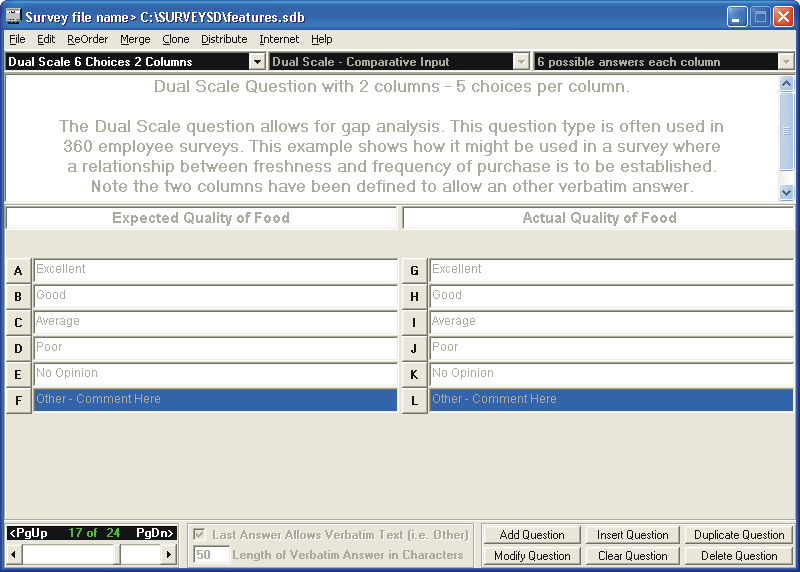 Picture of Survey Creator Dual Scale