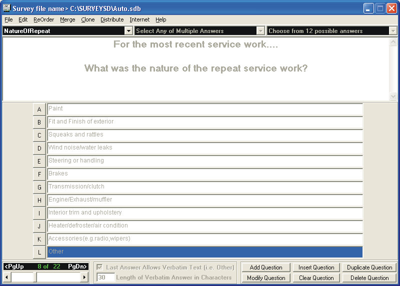 Picture of Survey Creator Multiple Choice