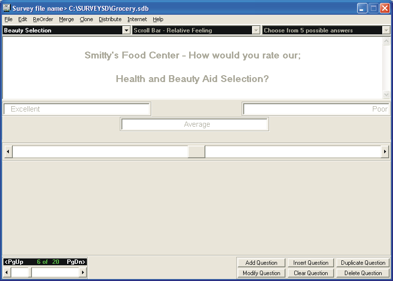 Picture of Survey Creator Scroll Bar