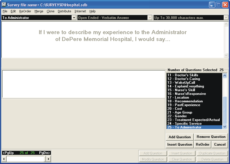 Picture of Survey Creator Question Selection