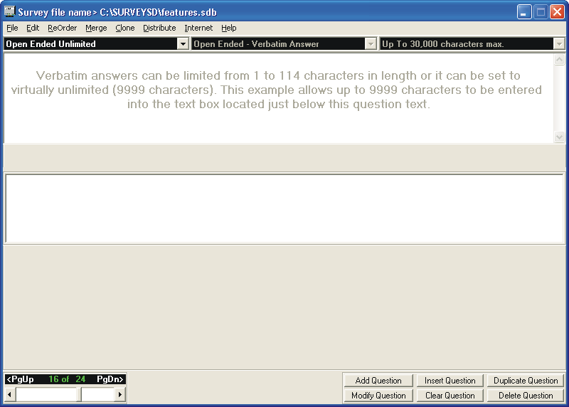 Picture of Survey Creator Verbatim Unlimited